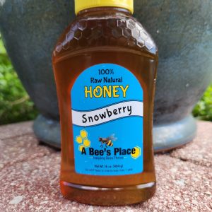 Jar of snowberry honey from A Bee's Place