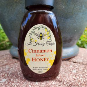 Jar of cinnamon infused honey
