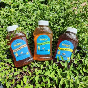 Three jars of wildflower honey